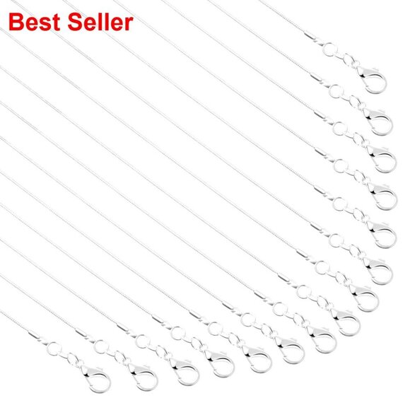 Jewelry - Silver Plated Snake Chain Necklace Bulk 30 Pack Jewelry Making
